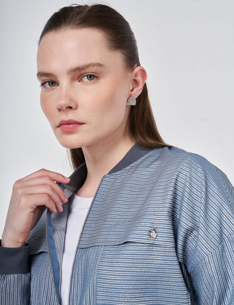 KAYRA Aller Detaylı Kolej Yaka Tunik 81045A - İNDİGO