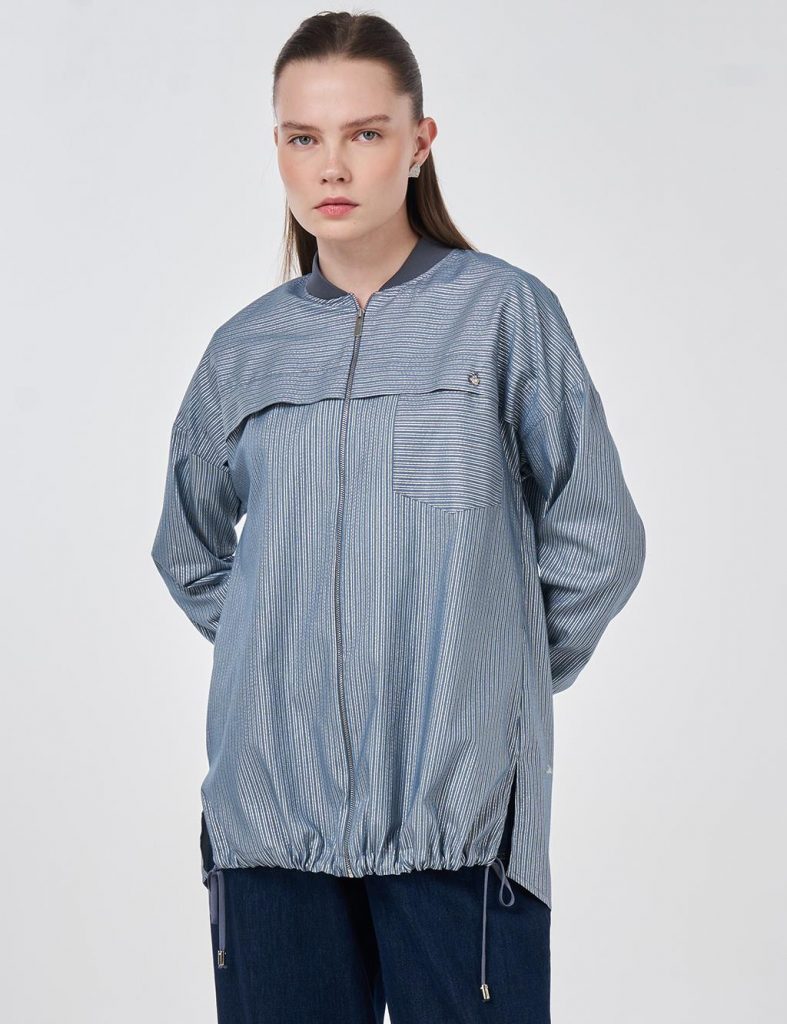 KAYRA Aller Detaylı Kolej Yaka Tunik 81045A - İNDİGO