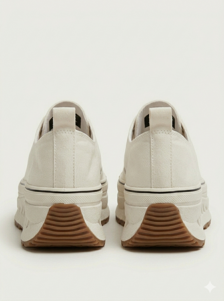 LUFİAN Kalın Taban Bağcıklı Sneaker 121230092 - Beyaz