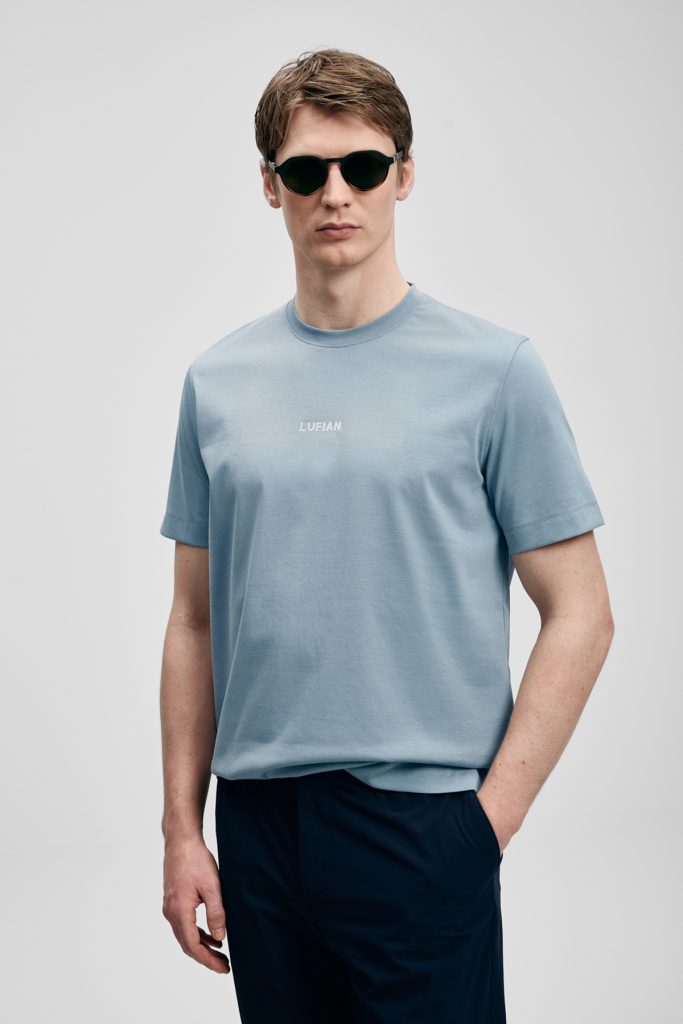 LUFİAN Marcus Modern Grafik T- Shirt 111020322 - MAVİ