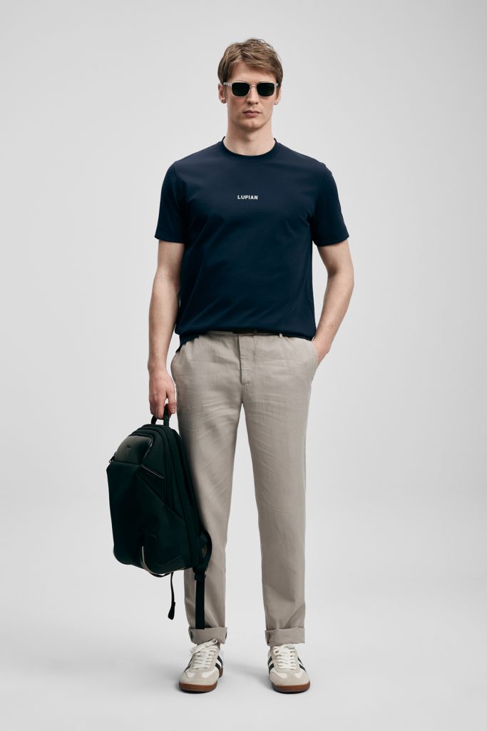 LUFİAN Marcus Modern Grafik T- Shirt 111020322 - Lacivert