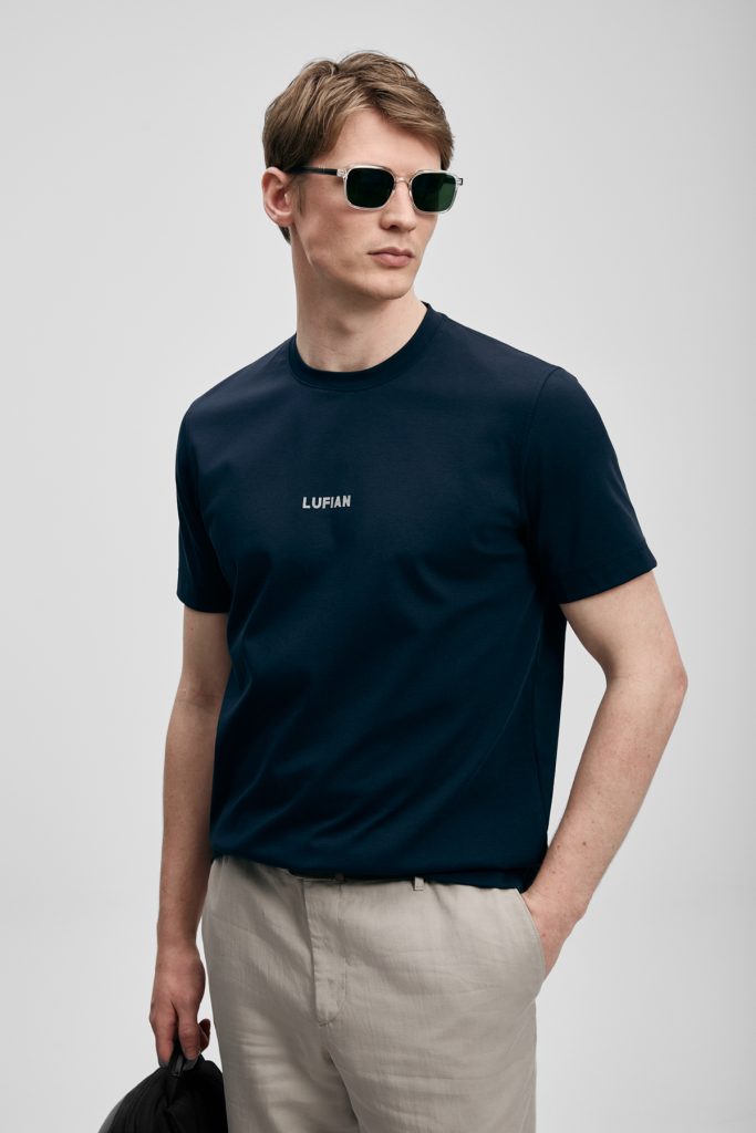 LUFİAN Marcus Modern Grafik T- Shirt 111020322 - Lacivert