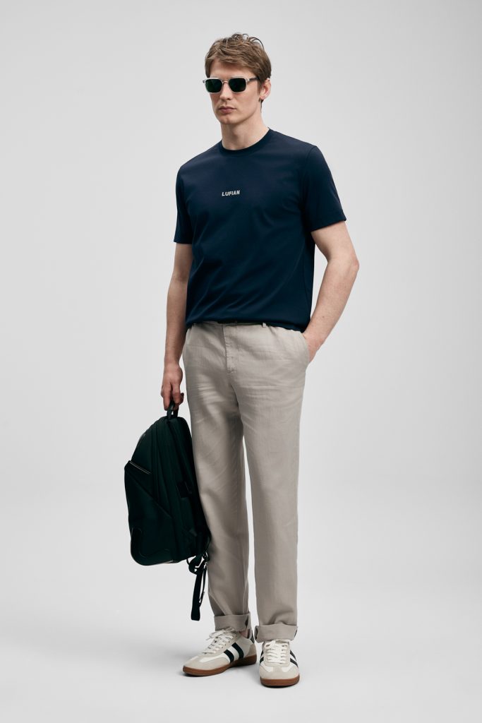 LUFİAN Marcus Modern Grafik T- Shirt 111020322 - Lacivert
