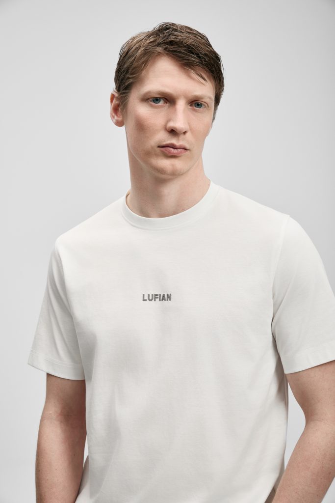 LUFİAN Marcus Modern Grafik T- Shirt 111020322 - KIR.BEYAZ