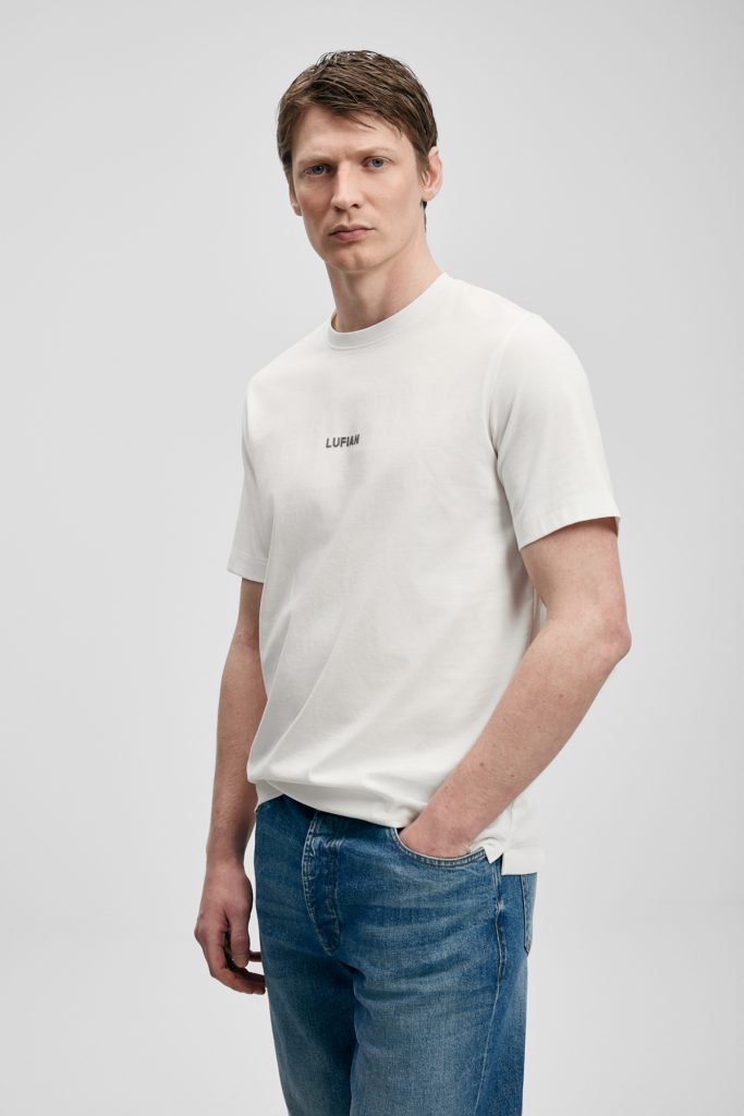 LUFİAN Marcus Modern Grafik T- Shirt 111020322 - KIR.BEYAZ