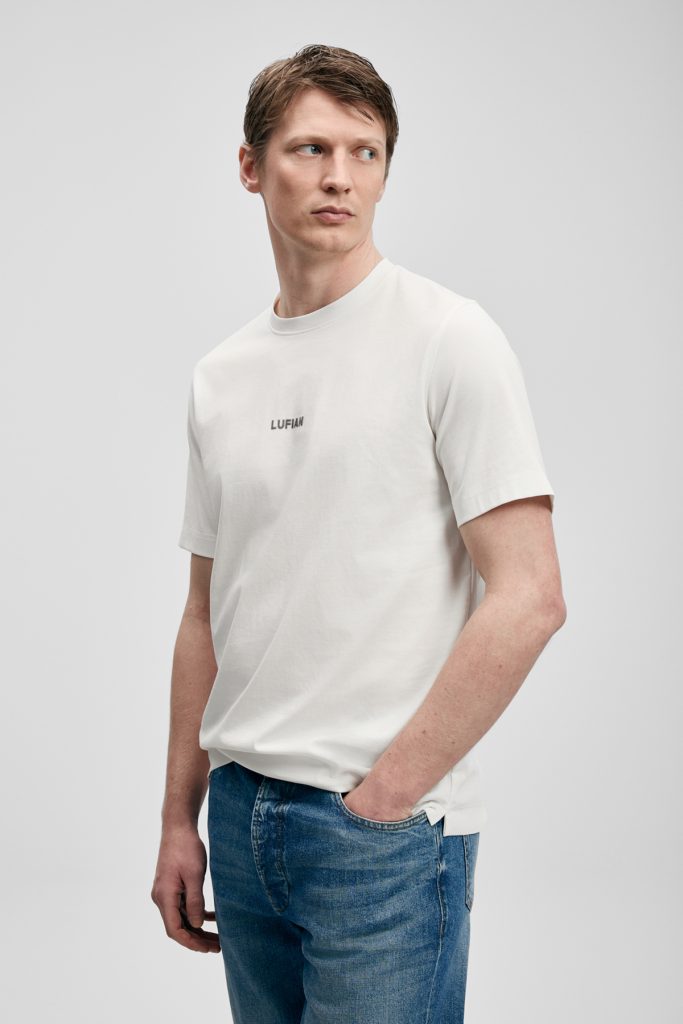 LUFİAN Marcus Modern Grafik T- Shirt 111020322 - KIR.BEYAZ