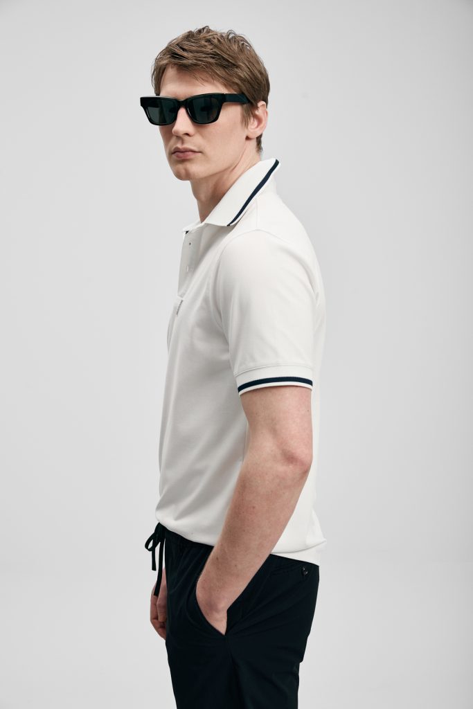 LUFİAN Erkek Polo Tişört 111040232 - KIR.BEYAZ