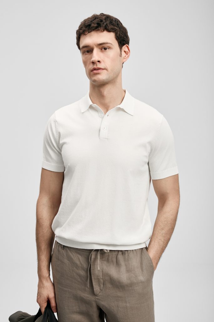 LUFİAN Örme Erkek Tişört 111090134 - KIR.BEYAZ