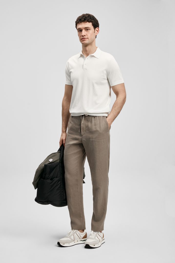 LUFİAN Örme Erkek Tişört 111090134 - KIR.BEYAZ