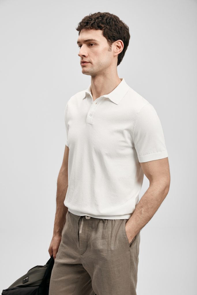 LUFİAN Örme Erkek Tişört 111090134 - KIR.BEYAZ