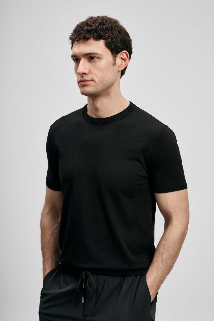 LUFİAN Sıfır Yaka Basic Tişört 111090156 - Siyah