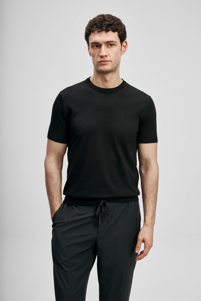 LUFİAN Sıfır Yaka Basic Tişört 111090156 - Siyah