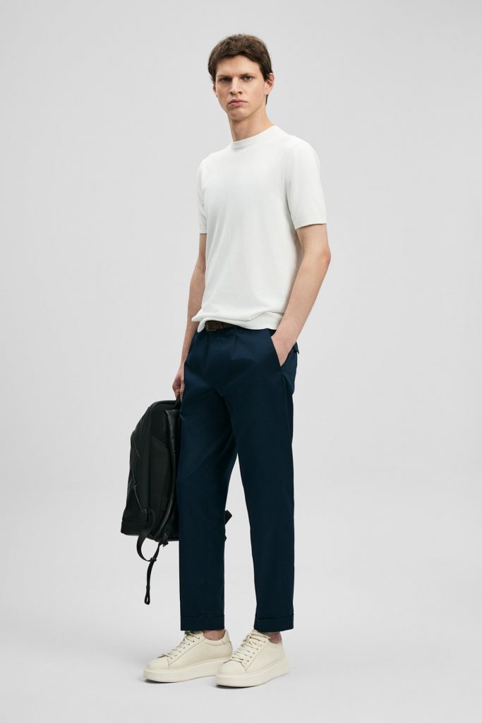 LUFİAN Sıfır Yaka Basic Tişört 111090156 - KIR.BEYAZ