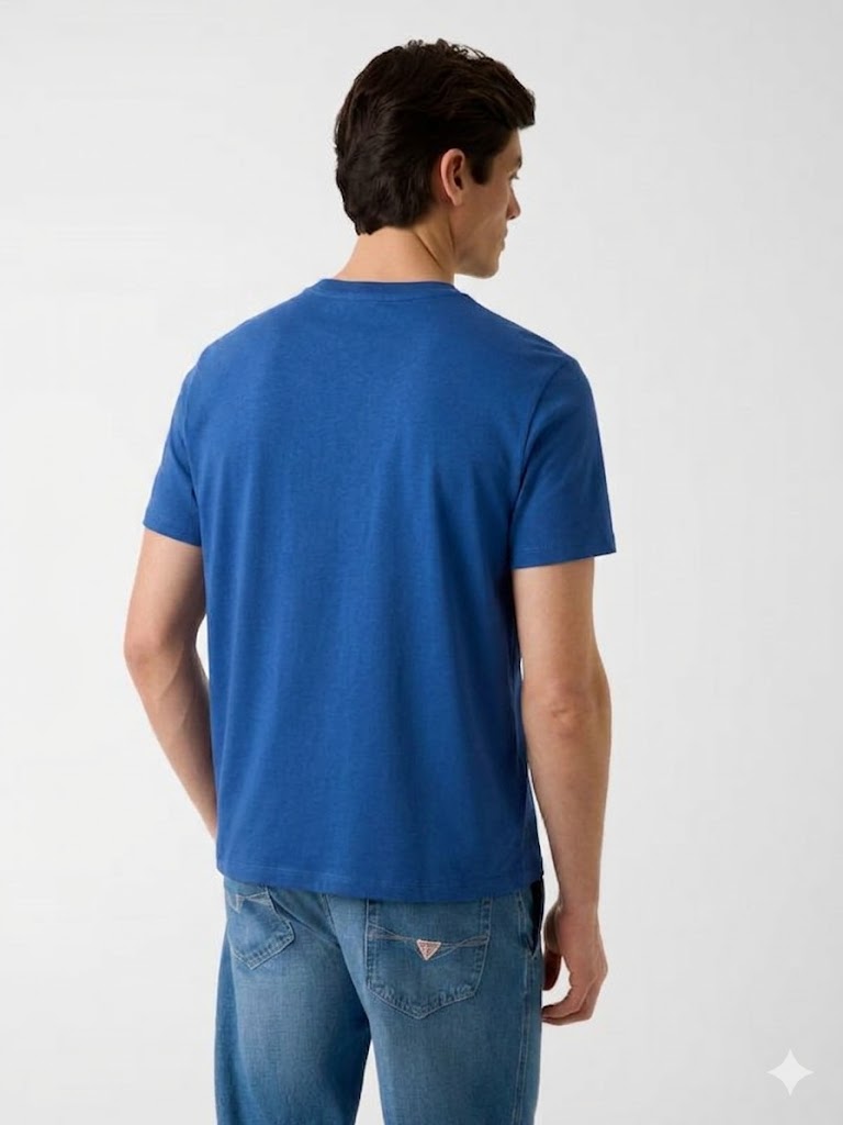 GUESS Kabartmalı Logolu Tişört M6GP26K3177 - MAVİ