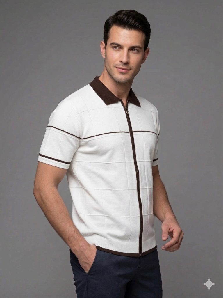 MCR Çizgi Detaylı Triko Tişört 11249