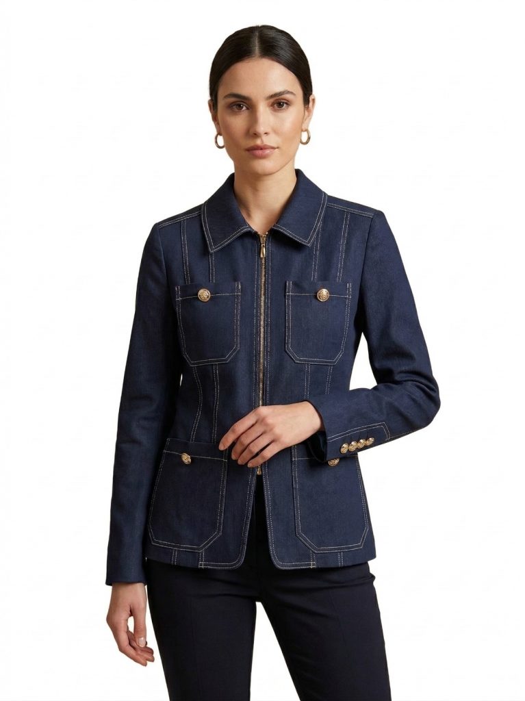 MEZZURA Düğme ve Fermuar Detaylı Ceket  2020 - Lacivert