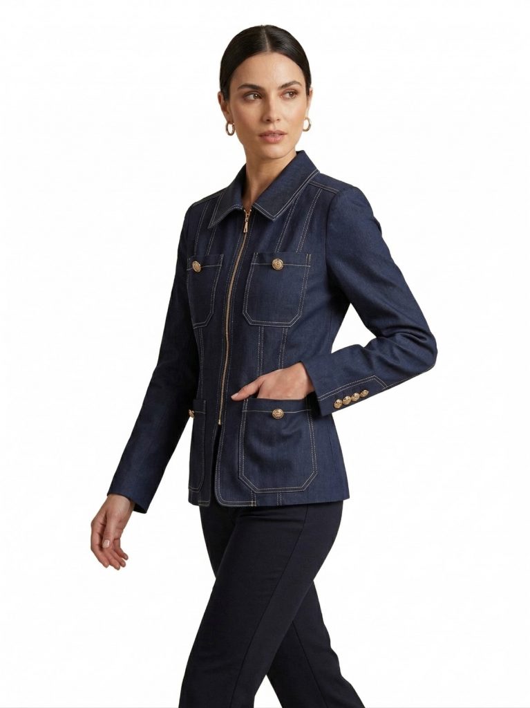 MEZZURA Düğme ve Fermuar Detaylı Ceket  2020 - Lacivert