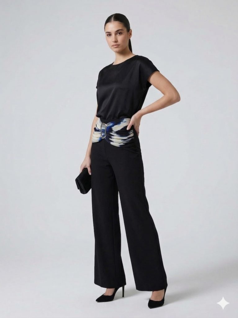 MİANOTTE Kalın Kemer Detaylı Pantolon 6883 - SAKS