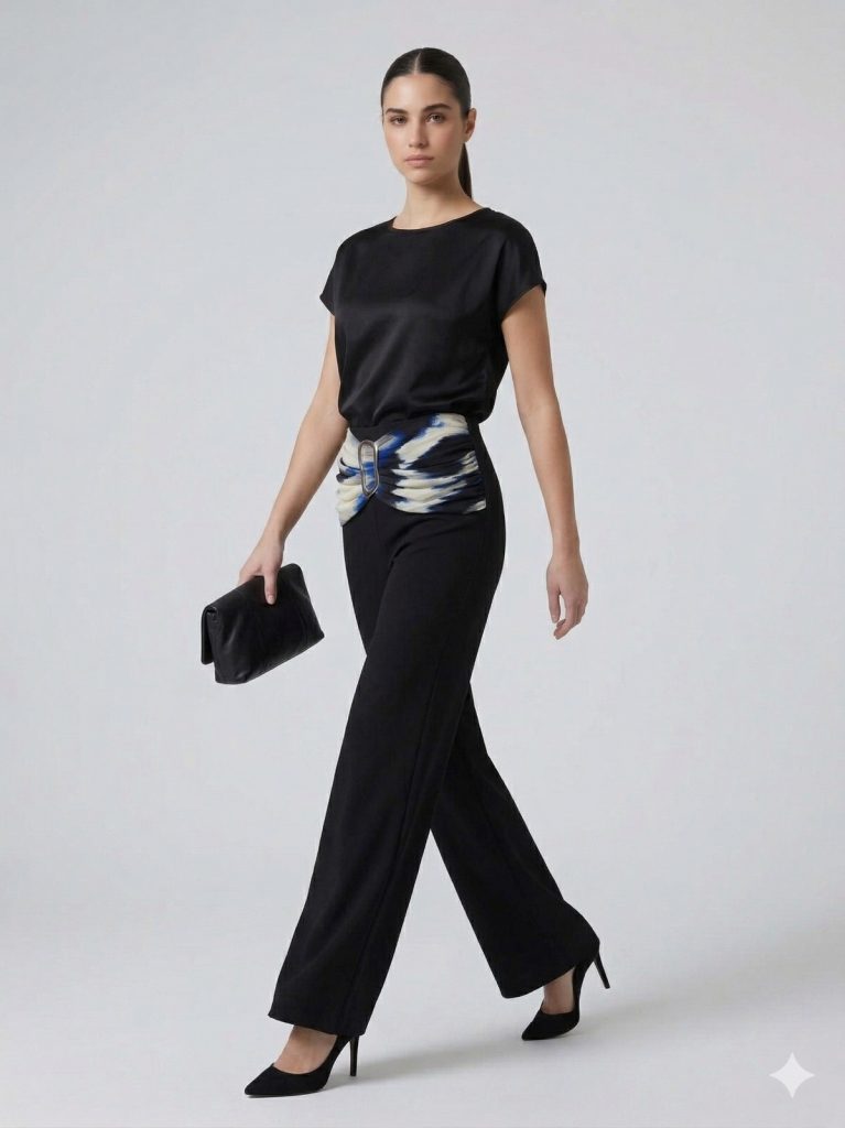 MİANOTTE Kalın Kemer Detaylı Pantolon 6883 - SAKS