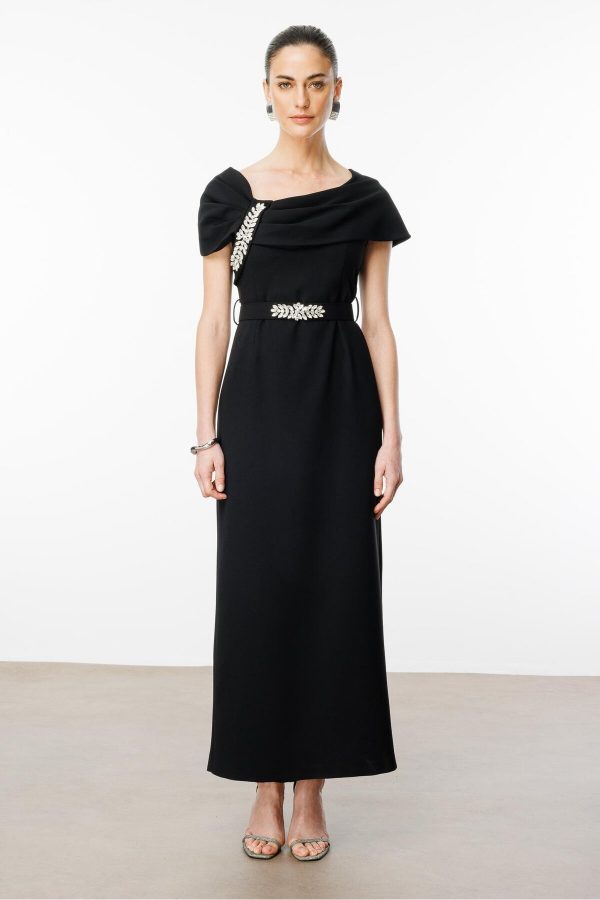 MODAİLGİ Aksesuar Detaylı Kemerli Elbise 0006