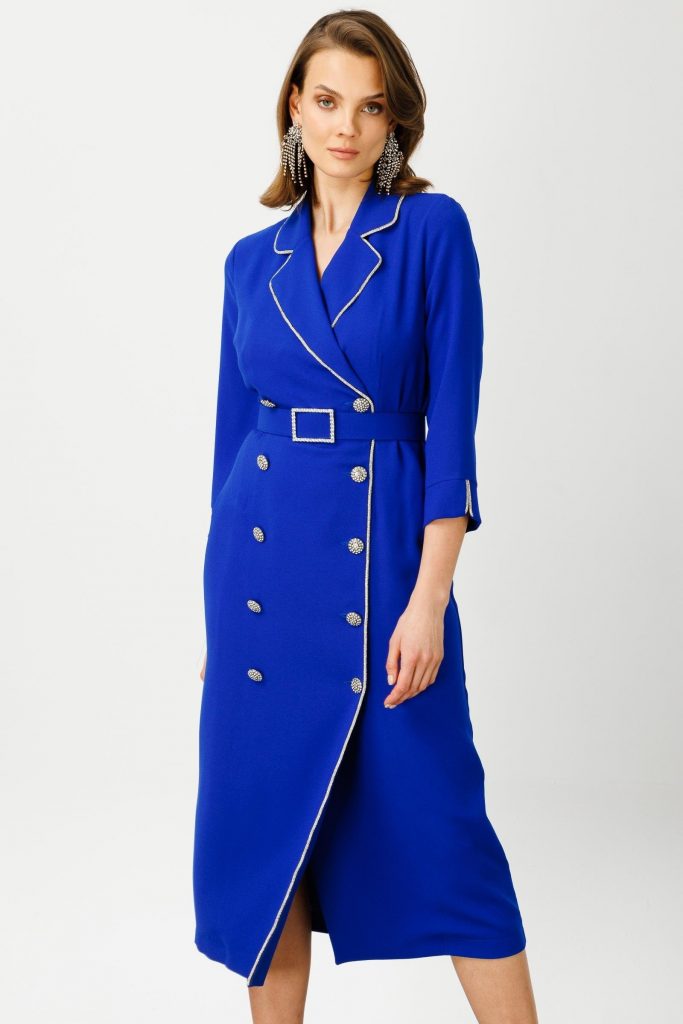 MODAİLGİ Şerit Taş Detaylı Kruvaze Elbise 6042