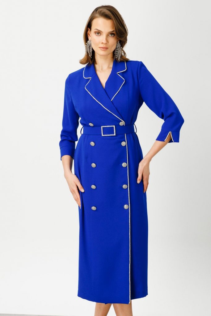 MODAİLGİ Şerit Taş Detaylı Kruvaze Elbise 6042