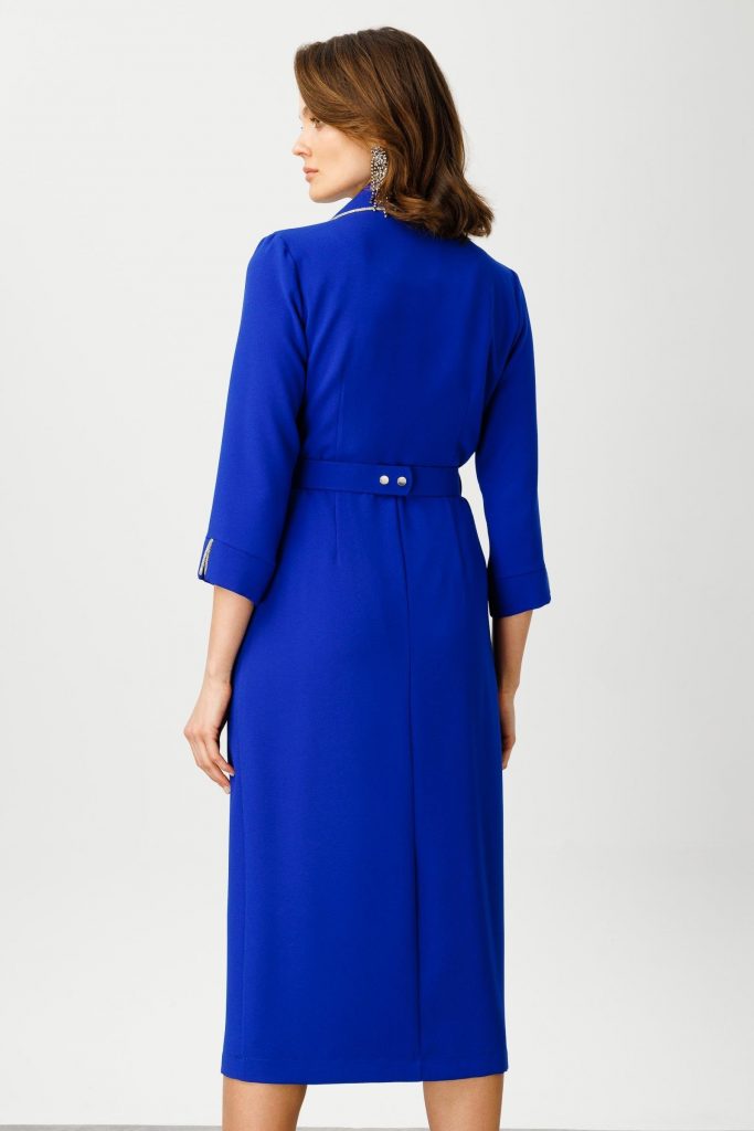 MODAİLGİ Şerit Taş Detaylı Kruvaze Elbise 6042 - SAKS