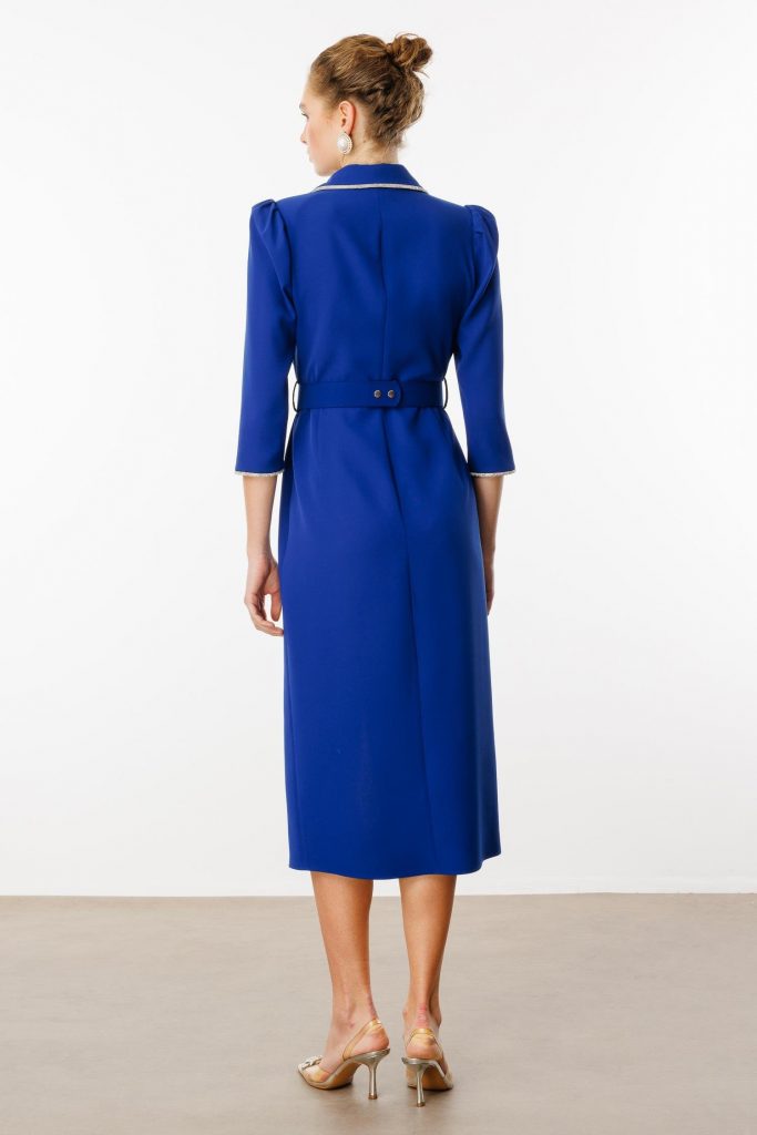 MODAİLGİ Şerit Taş Detaylı Kruvaze Elbise 6096