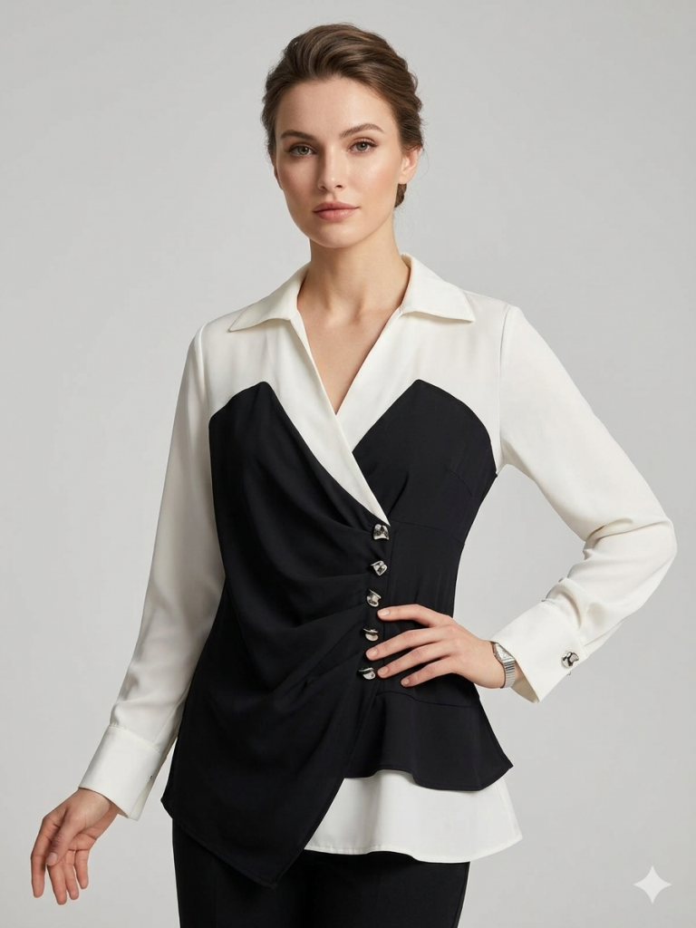 MODAİLGİ Önden Süs Düğmeli Gömlek 10111