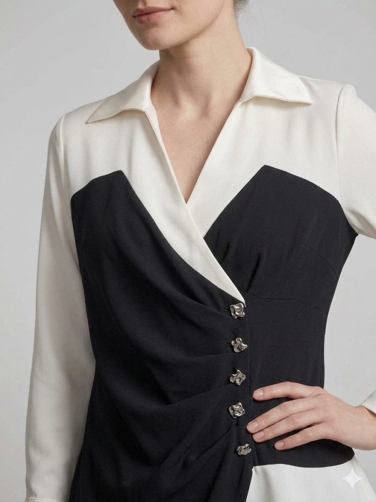 MODAİLGİ Önden Süs Düğmeli Gömlek 10111