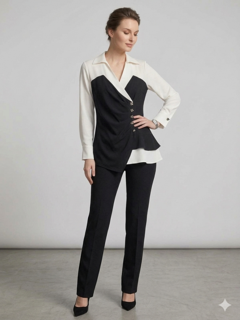 MODAİLGİ Önden Süs Düğmeli Gömlek 10111