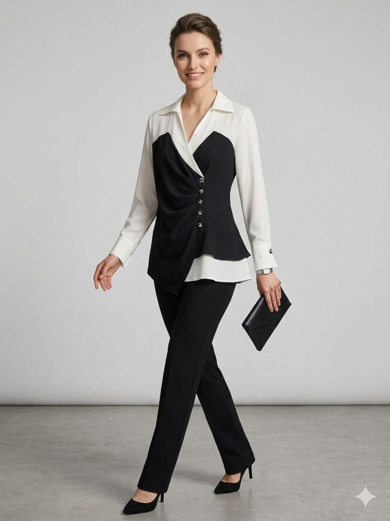 MODAİLGİ Önden Süs Düğmeli Gömlek 10111