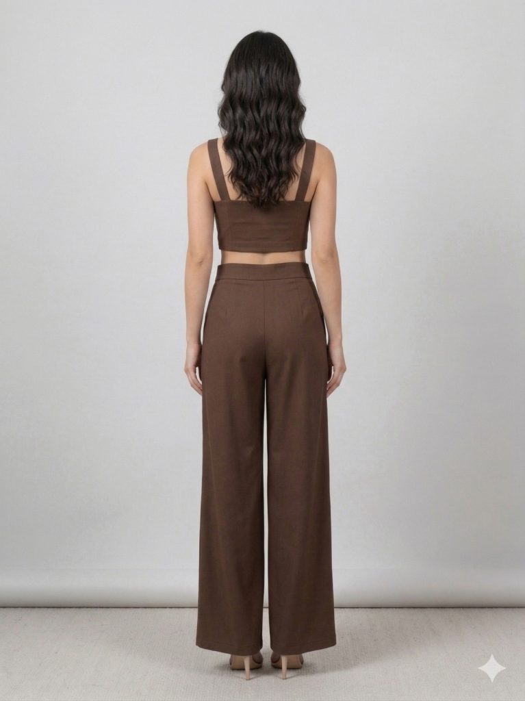 MODAİLGİ Saten Bol Paça Pantolon 40124 - kahve