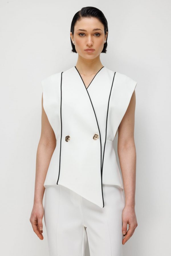 MODAİLGİ Biye Detaylı Kruvaze Yelek 70116