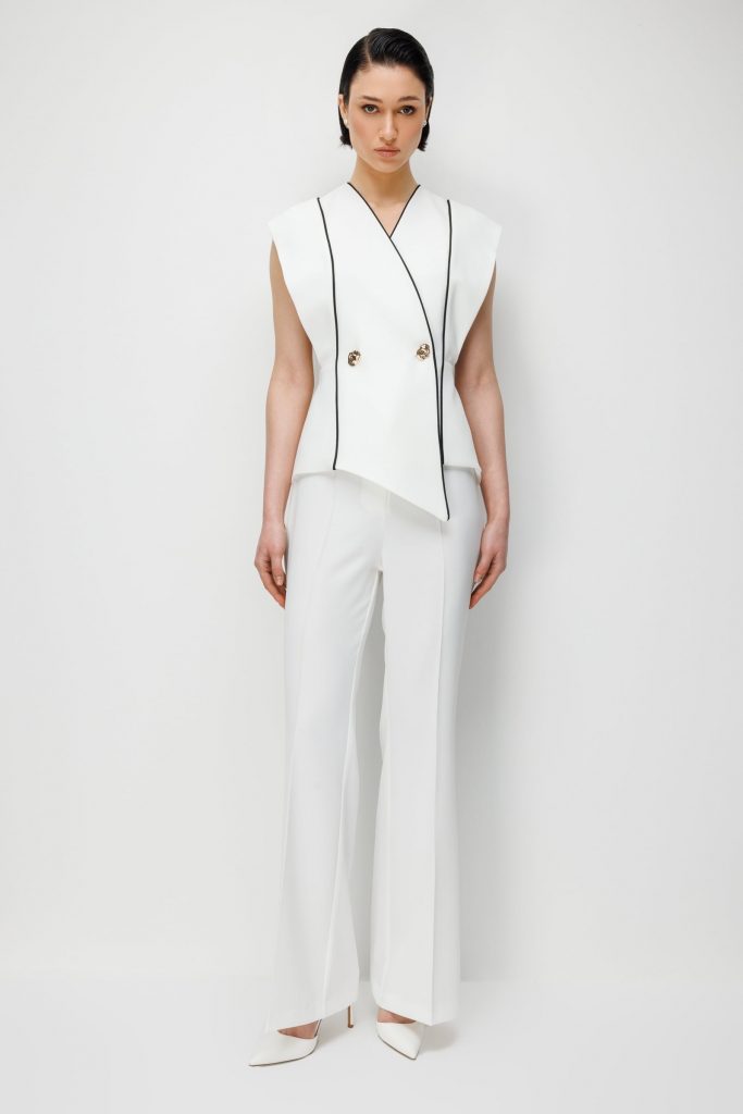 MODAİLGİ Biye Detaylı Kruvaze Yelek 70116