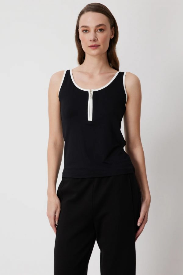 ON TRİKO Fermuar Detaylı Bluz  71417