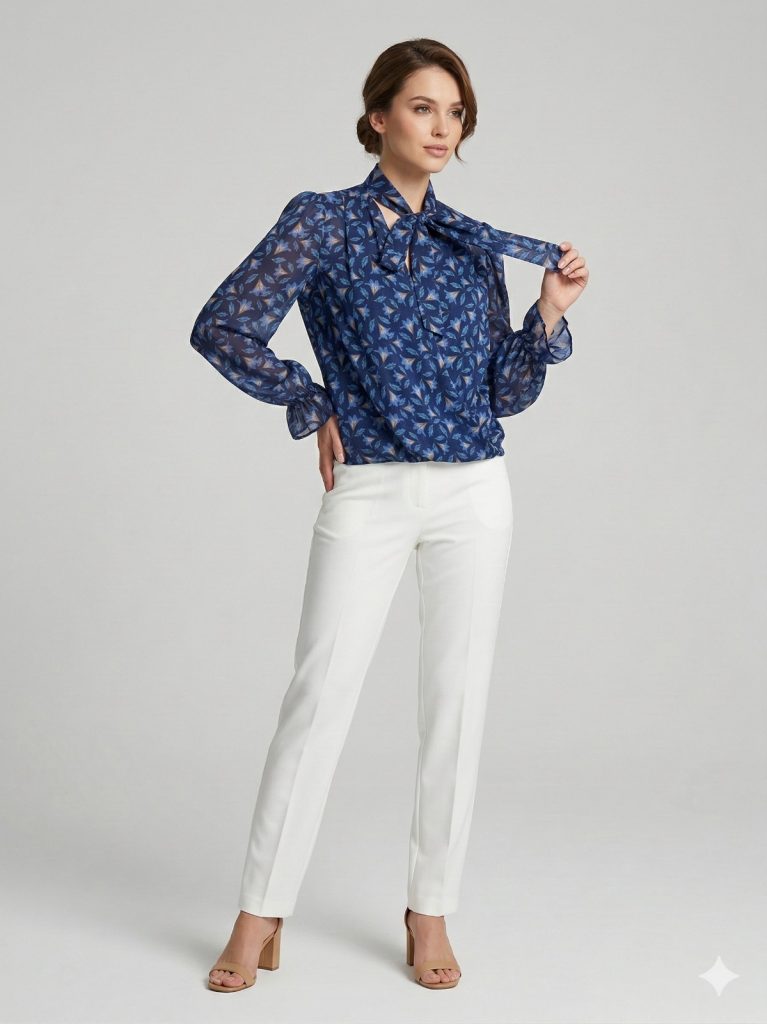 ON TRİKO Boyun Bağlamalı Bluz 72351