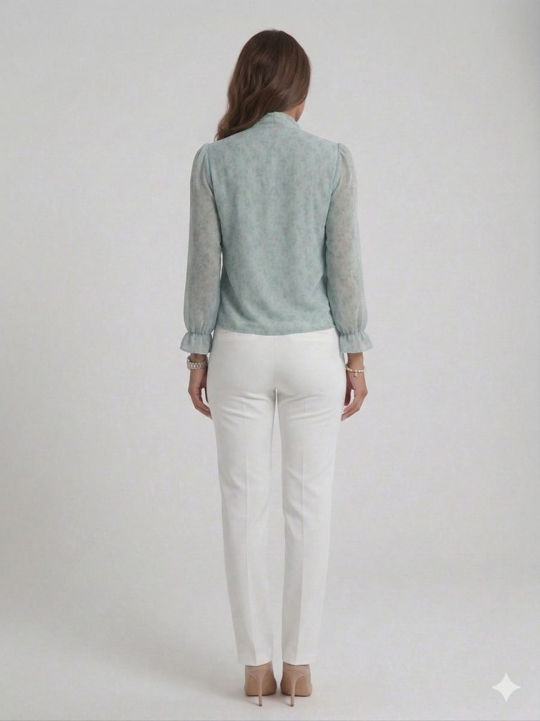 ON TRİKO Boyun Bağlamalı Bluz 72351 - mint