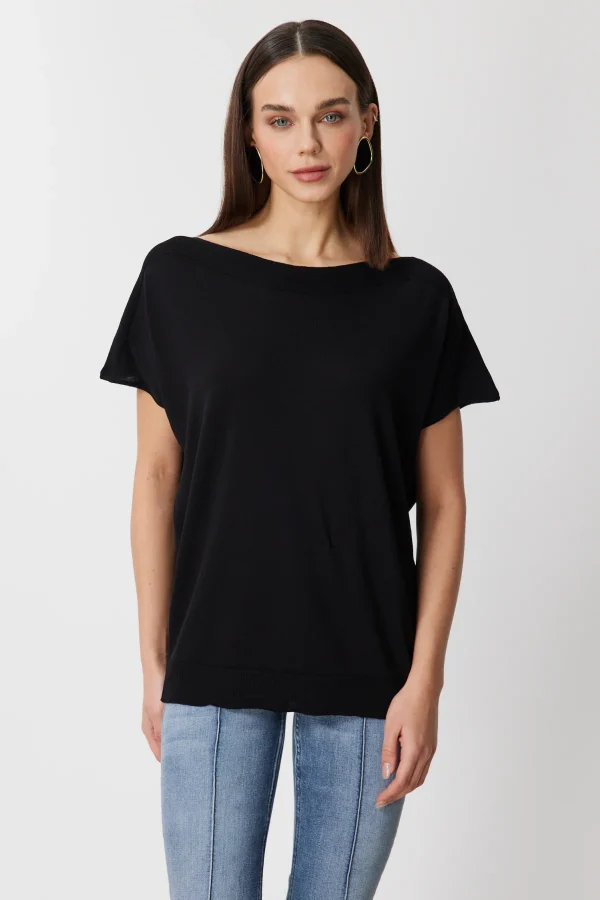 ON TRİKO Kayık Yaka Kısa Kollu Bluz 76370