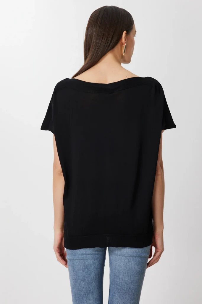 ON TRİKO Kayık Yaka Kısa Kollu Bluz 76370