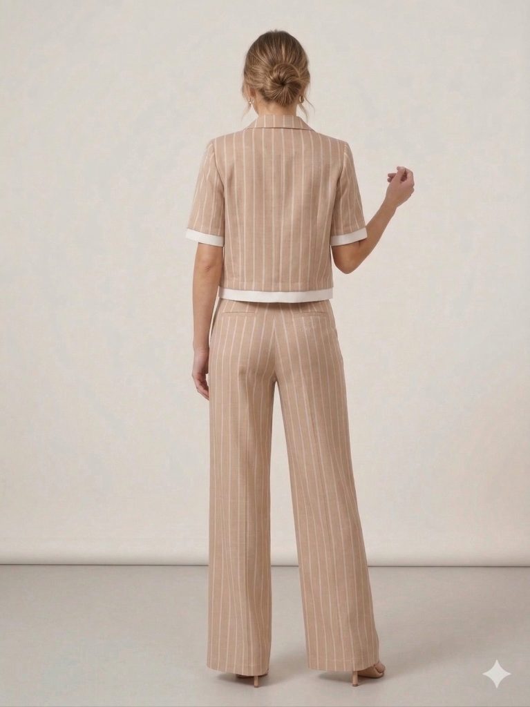 ON TRİKO Parlak Kumaş Kruvaze Yaka Bluz 72500 - KUM