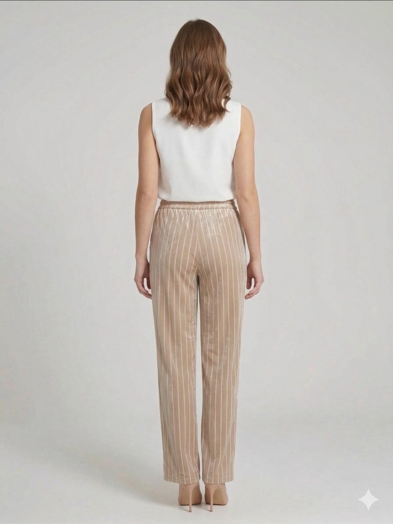 ON TRİKO Parlak Kumaş Pantolon 72501 - KUM