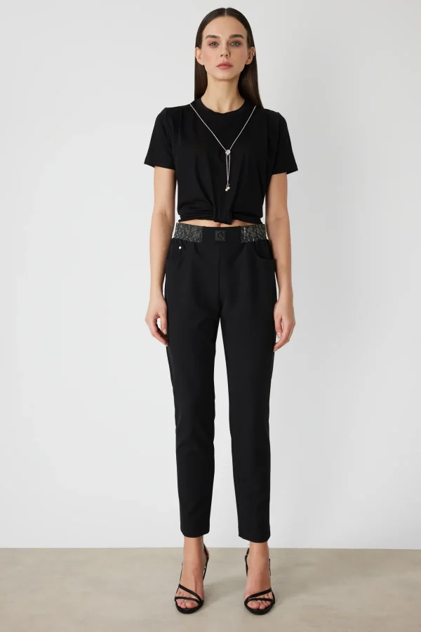 ON TRİKO Beli Taş İşlemeli Dar Paça Pantolon 78103