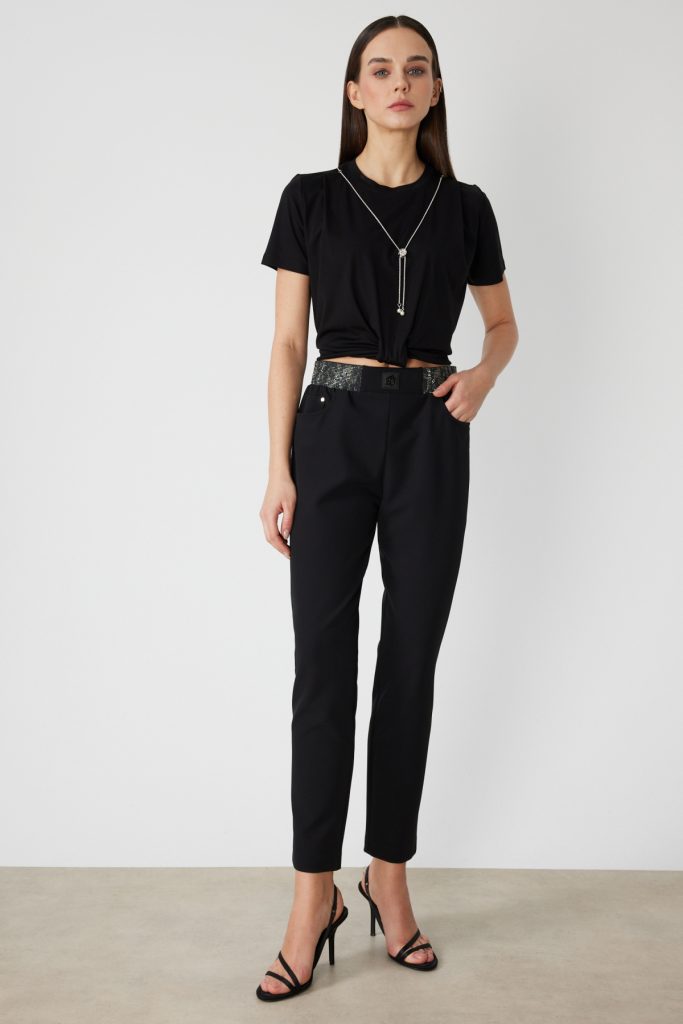 ON TRİKO Beli Taş İşlemeli Dar Paça Pantolon 78103