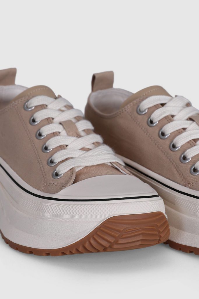 LUFİAN Kalın Taban Bağcıklı Sneaker 121230092 - BEJ