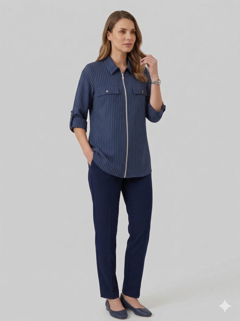 TOLGA SARAÇOĞLU Kapak Cepli Çizgili Ceket 50175