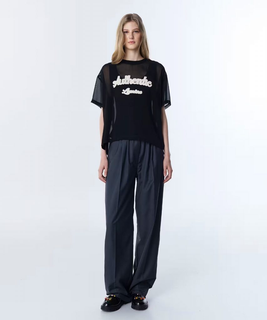 TWIST Sloganlı Çift Parça Bluz TS1260006082 - Siyah