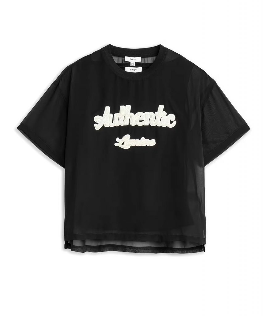 TWIST Sloganlı Çift Parça Bluz TS1260006082 - Siyah