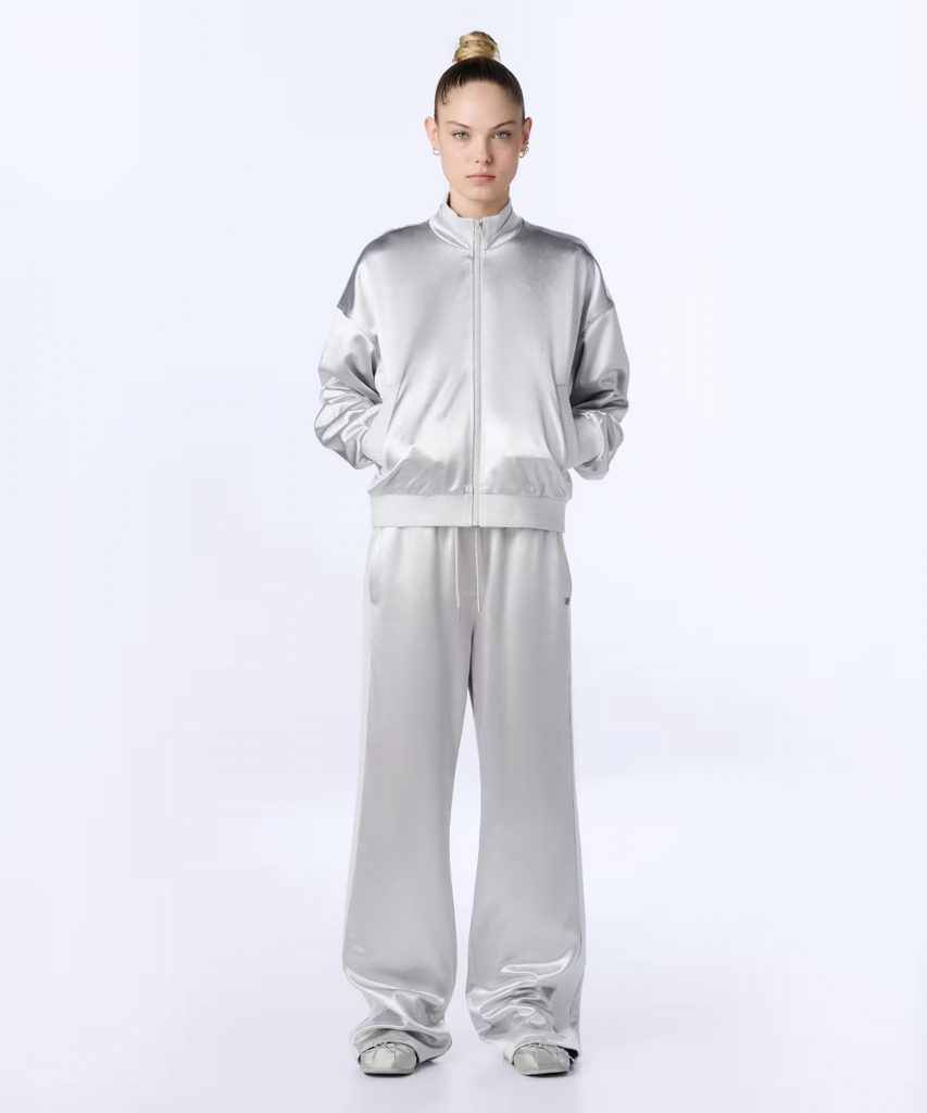 TWIST Parlak Dokulu Yüksek Yaka Ceket TS1260005076 - GRİ