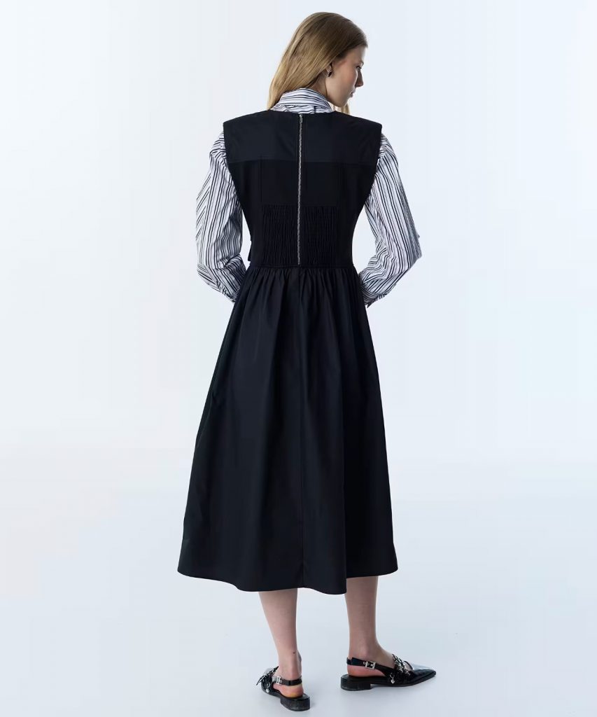 TWIST Korse Efektli Kumaş Mix Elbise TS1260002192